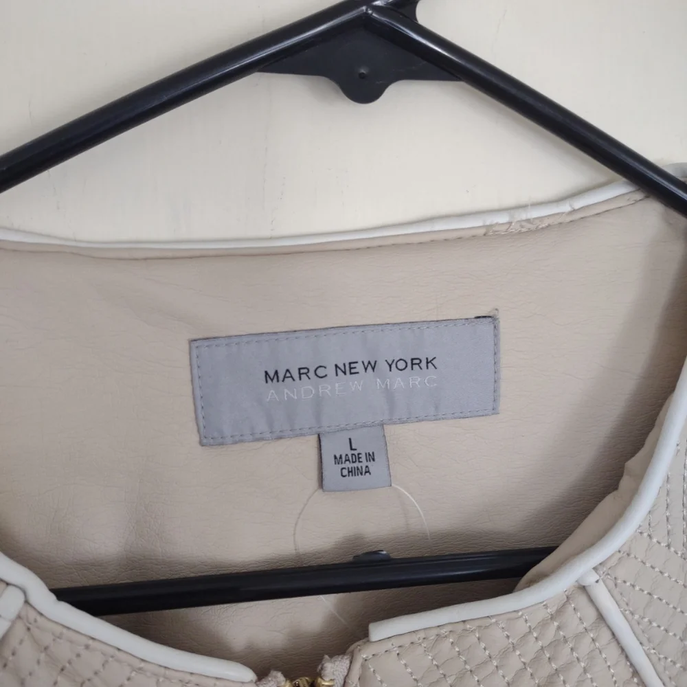 Marc New York‎ Andrew Marc Croc faux leather moto jacket Size Large